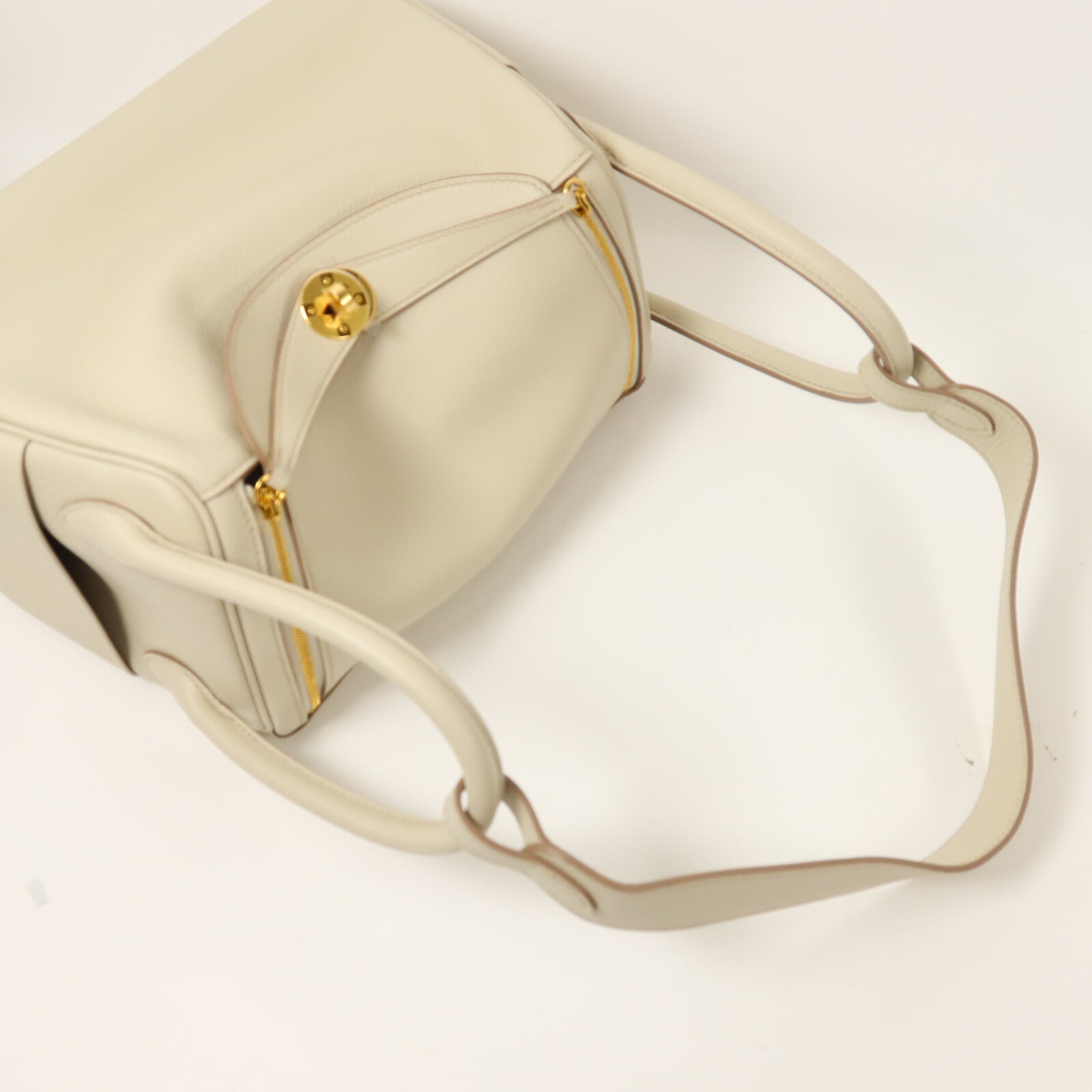 HERMES Evercolor皮革Lindy 26手挽肩背兩用袋Beton