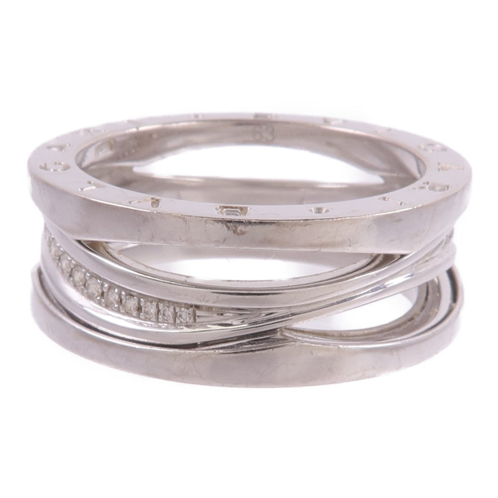 BVLGARI 18K白金B-zero1 Diamonds鑽石戒指