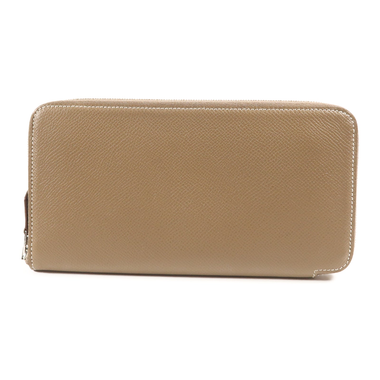 HERMES PHW Silk In Long Wallet Veau Epsom Leather Etoupe Stamp D Brown