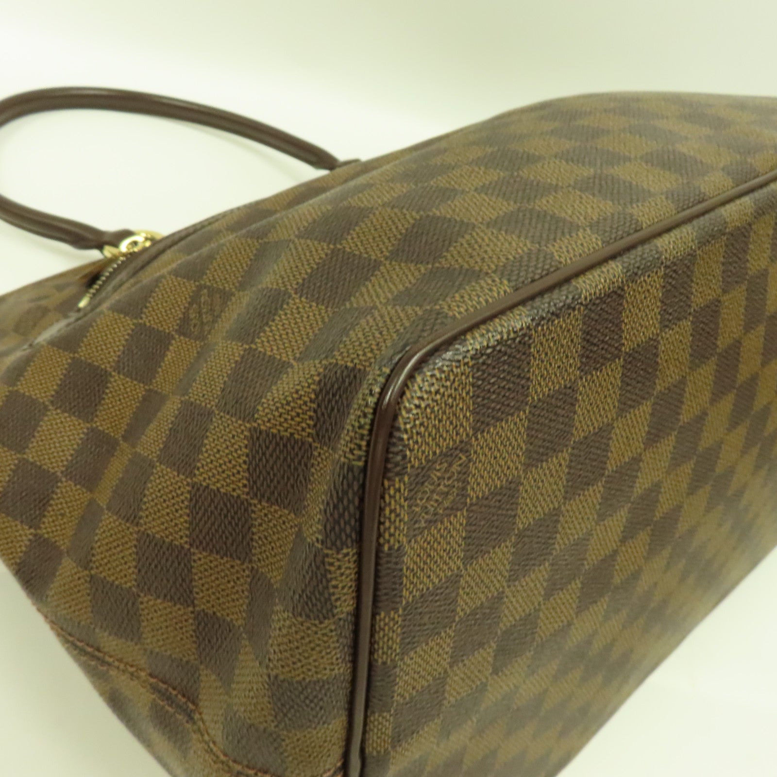 LOUIS VUITTON Damier Saleya GM金扣手挽袋啡色