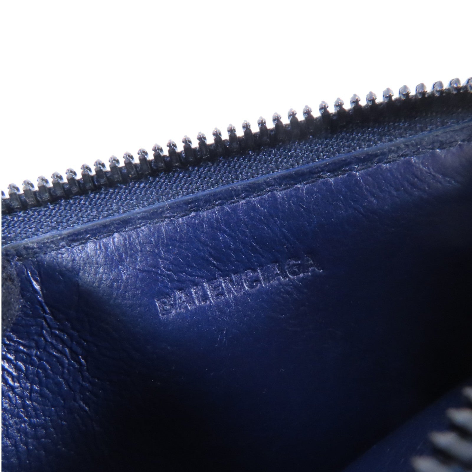 BALENCIAGA Card Case Card Holder Blue 640110 Calfskin Leather