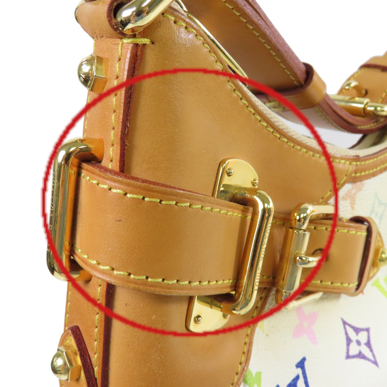 LOUIS VUITTON Monogram Multicolore Greta Shoulder Bag金扣肩背袋白色/彩色