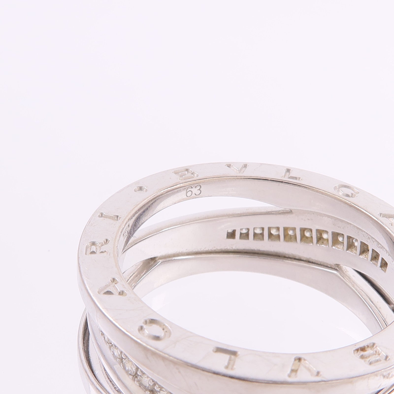 BVLGARI 18K白金B-zero1 Diamonds鑽石戒指