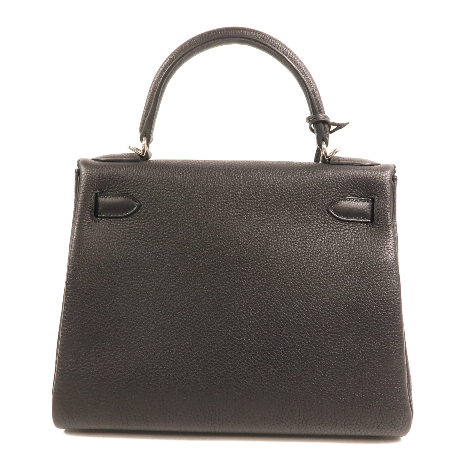 HERMES Togo皮革Kelly 28銀扣手挽肩背兩用袋Noir