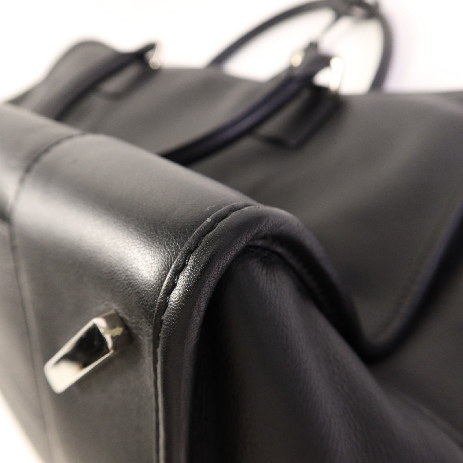 LOEWE 牛皮皮革Amazona銀扣手挽袋