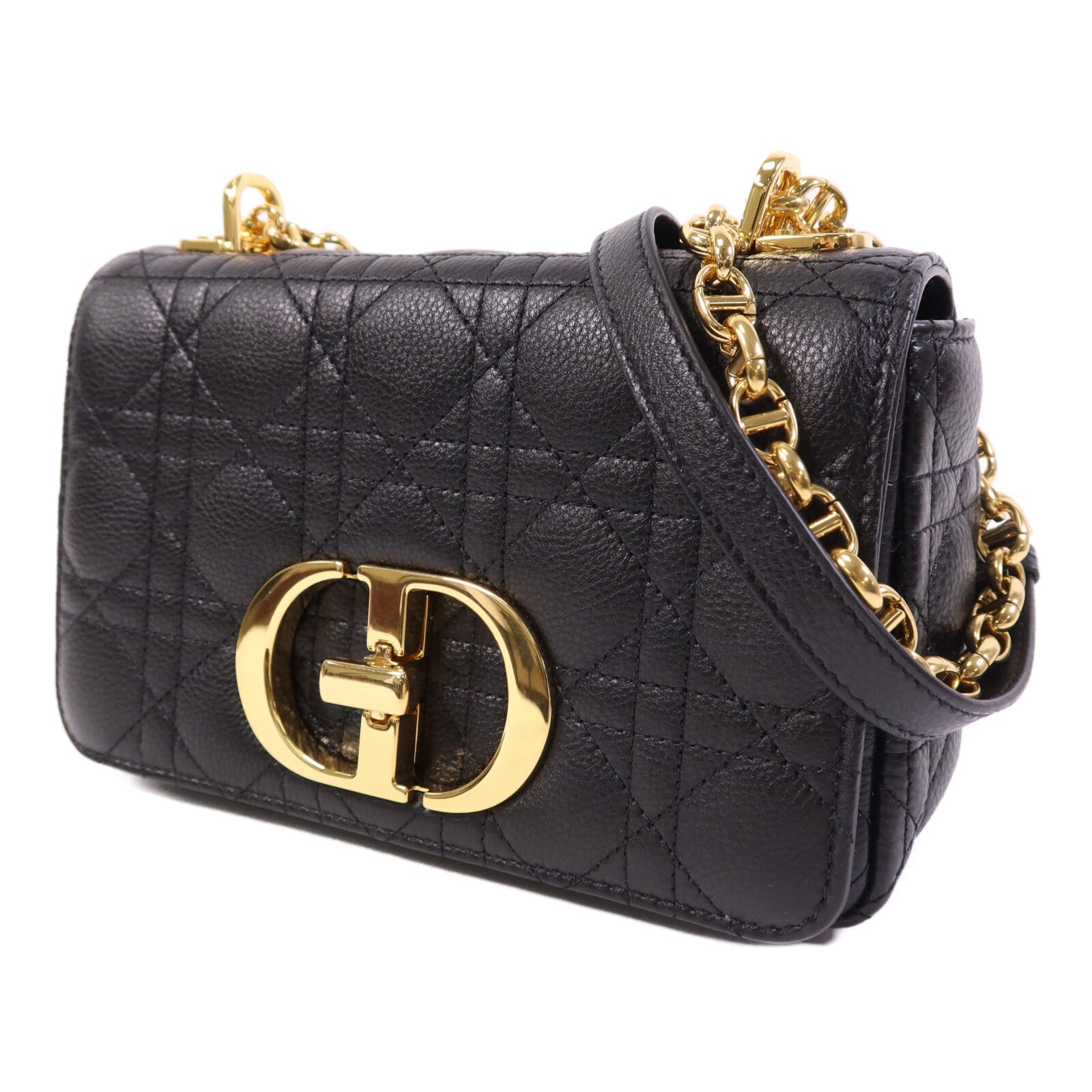 Dior 牛皮皮革Small Caro Bag金扣鏈帶肩背袋