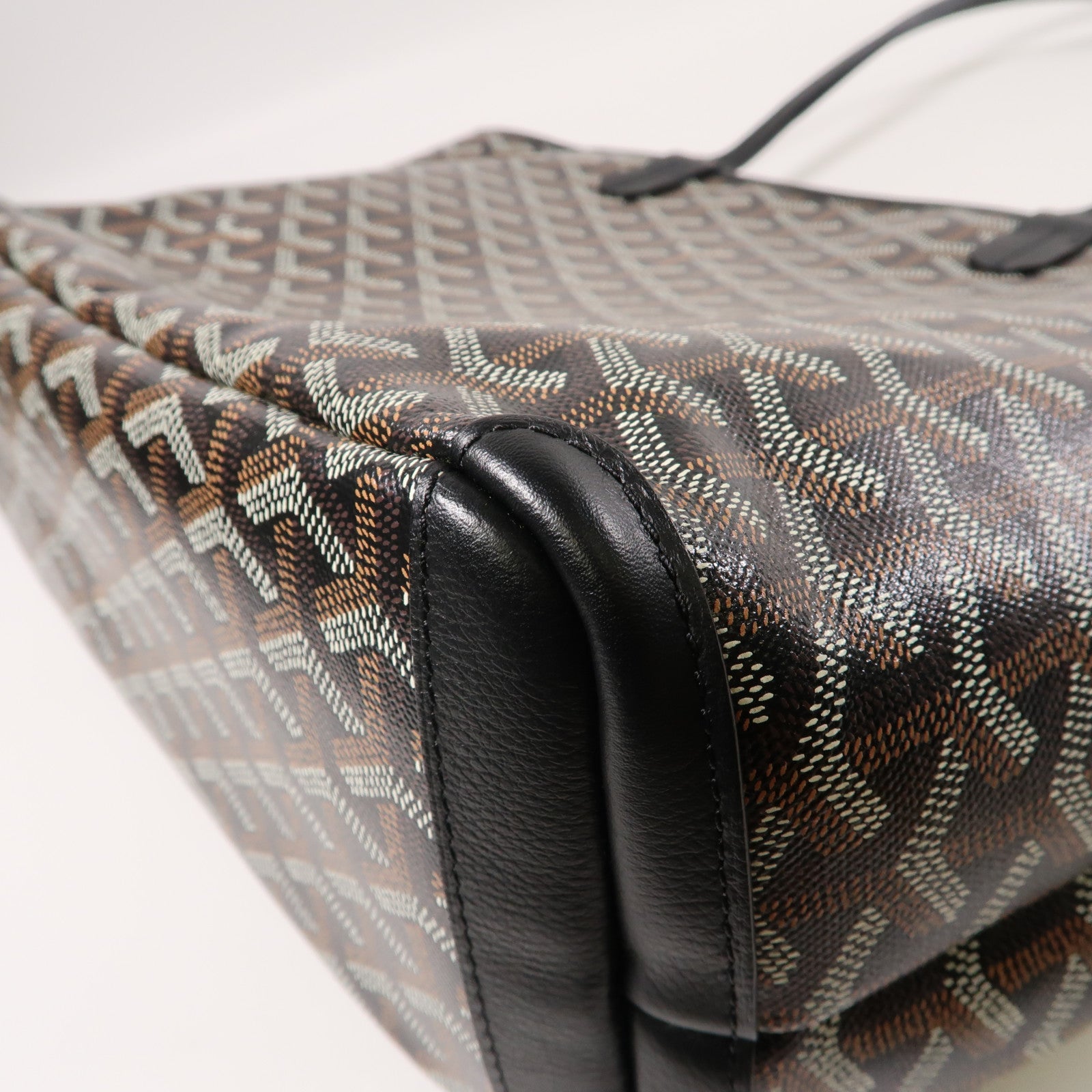 GOYARD 塗層帆布Tote Bag銀扣手挽袋黑色