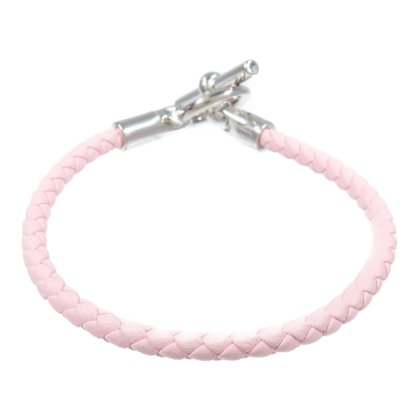 HERMES Swift皮革Glenan Bracelet手帶Rose Sakura