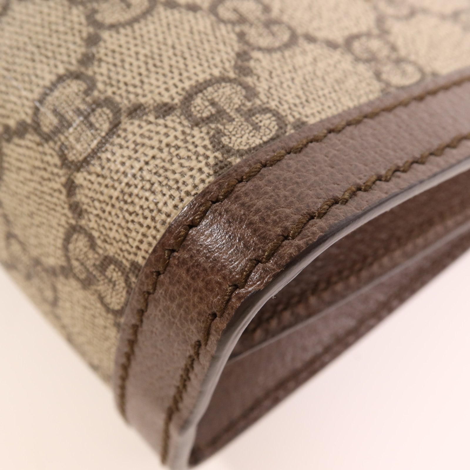 GUCCI 塗層帆布/牛皮皮革Shoulder Bag金扣鏈帶肩背袋