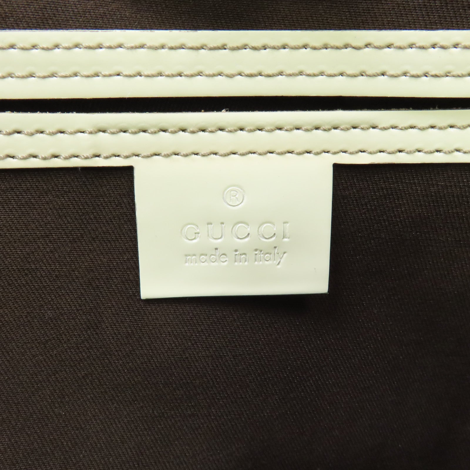 GUCCI 塗層帆布GG Supreme Tote Bag金扣手挽袋啡色/白色