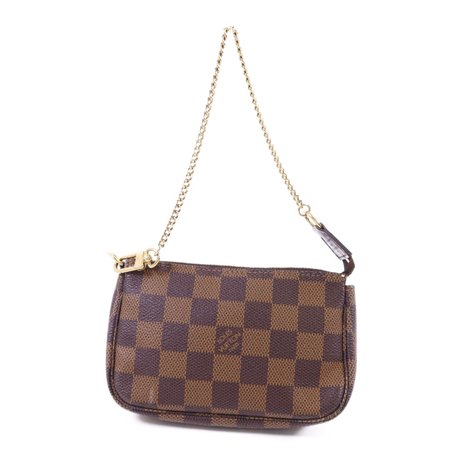 LOUIS VUITTON Damier Mini Pochette Accessoires金扣手挽袋