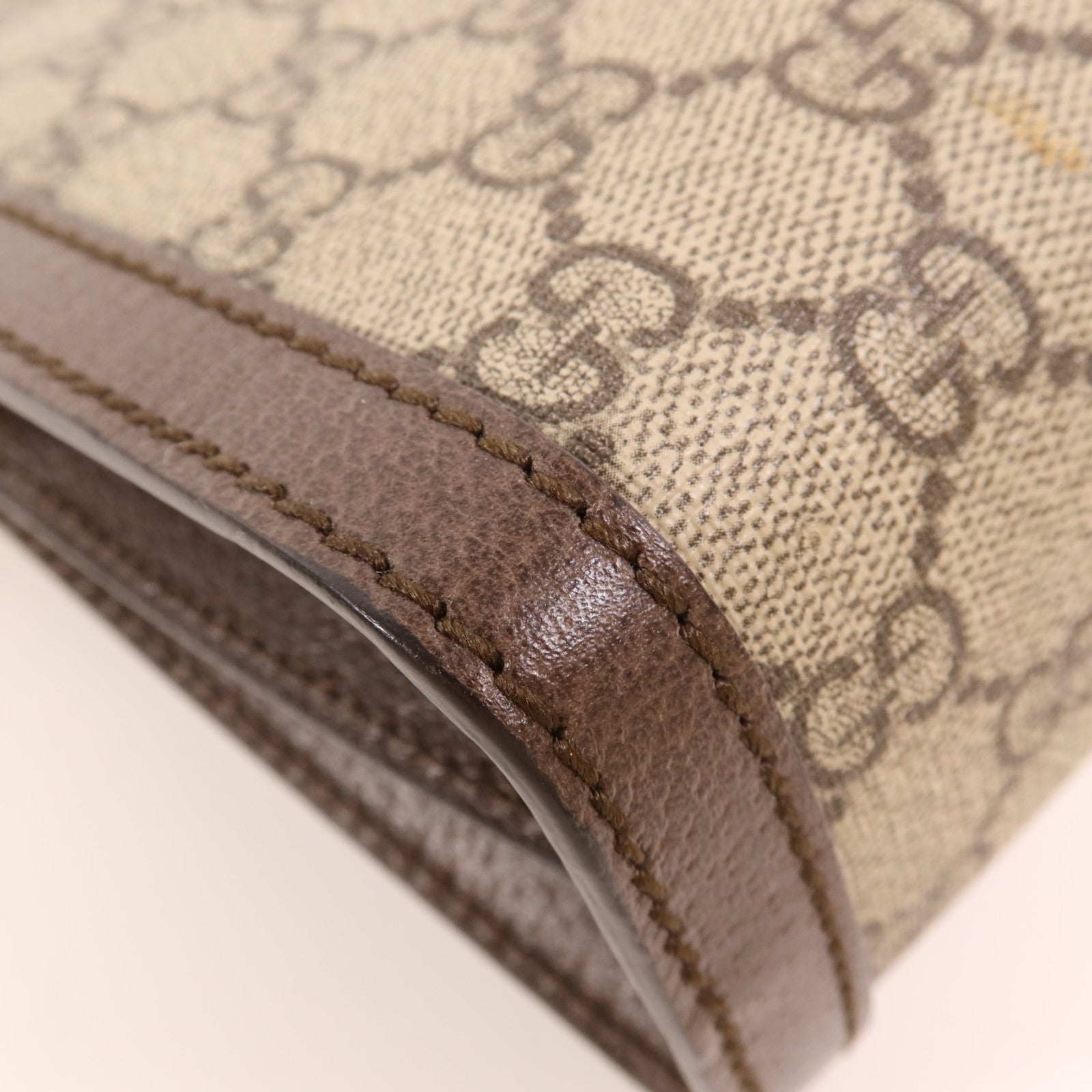 GUCCI 塗層帆布/牛皮皮革Shoulder Bag金扣鏈帶肩背袋