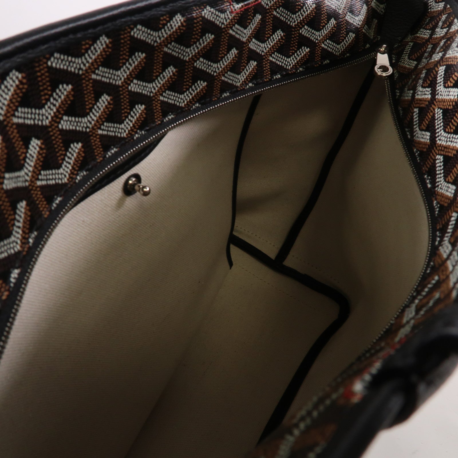 GOYARD 塗層帆布Tote Bag銀扣手挽袋黑色