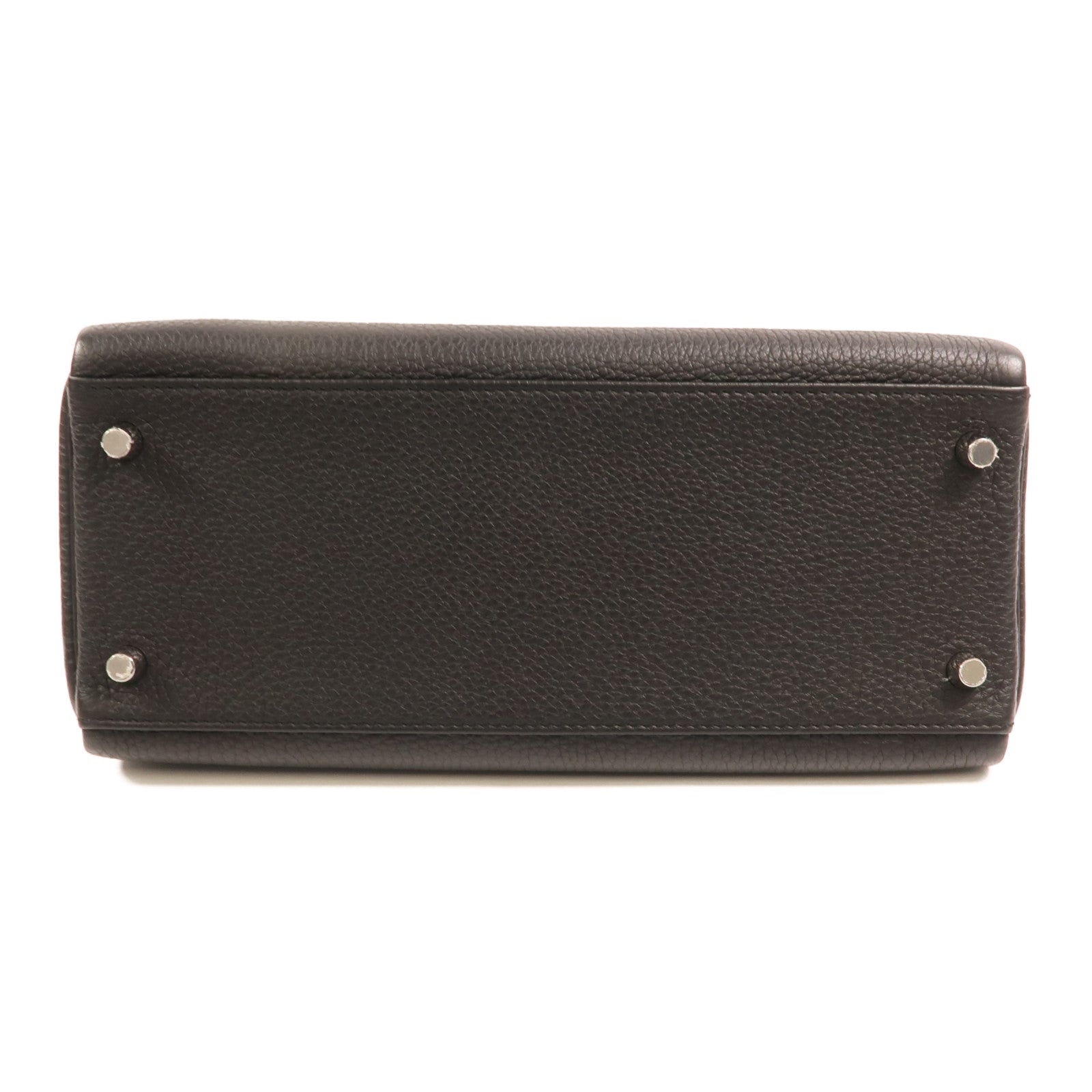 HERMES Togo皮革Kelly 28銀扣手挽肩背兩用袋Noir