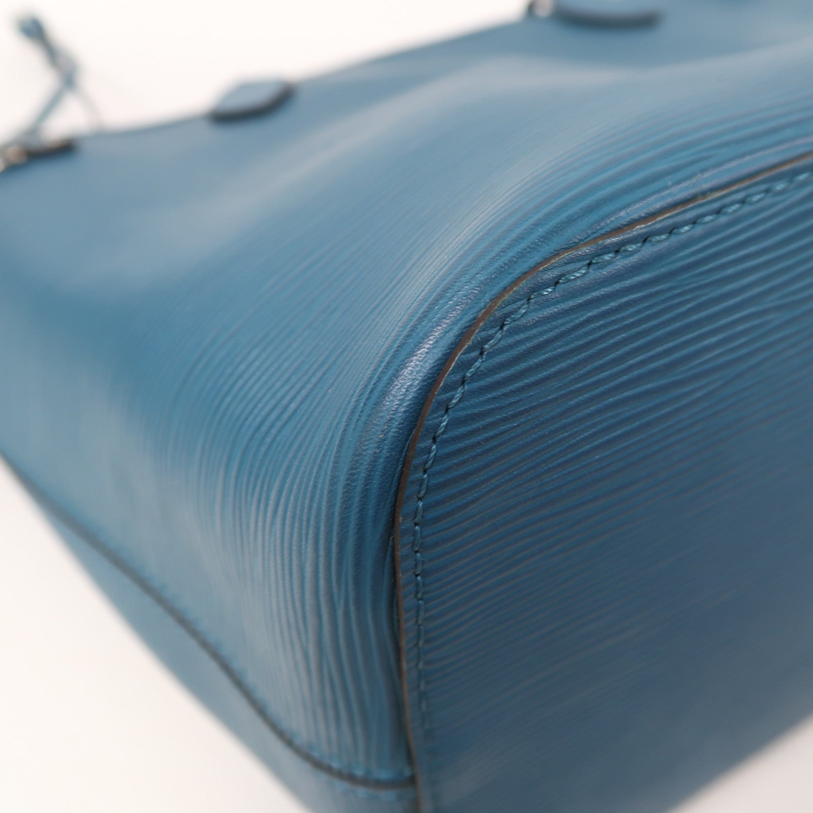 LOUIS VUITTON Epi Neverfull MM銀扣肩背袋湖水綠色