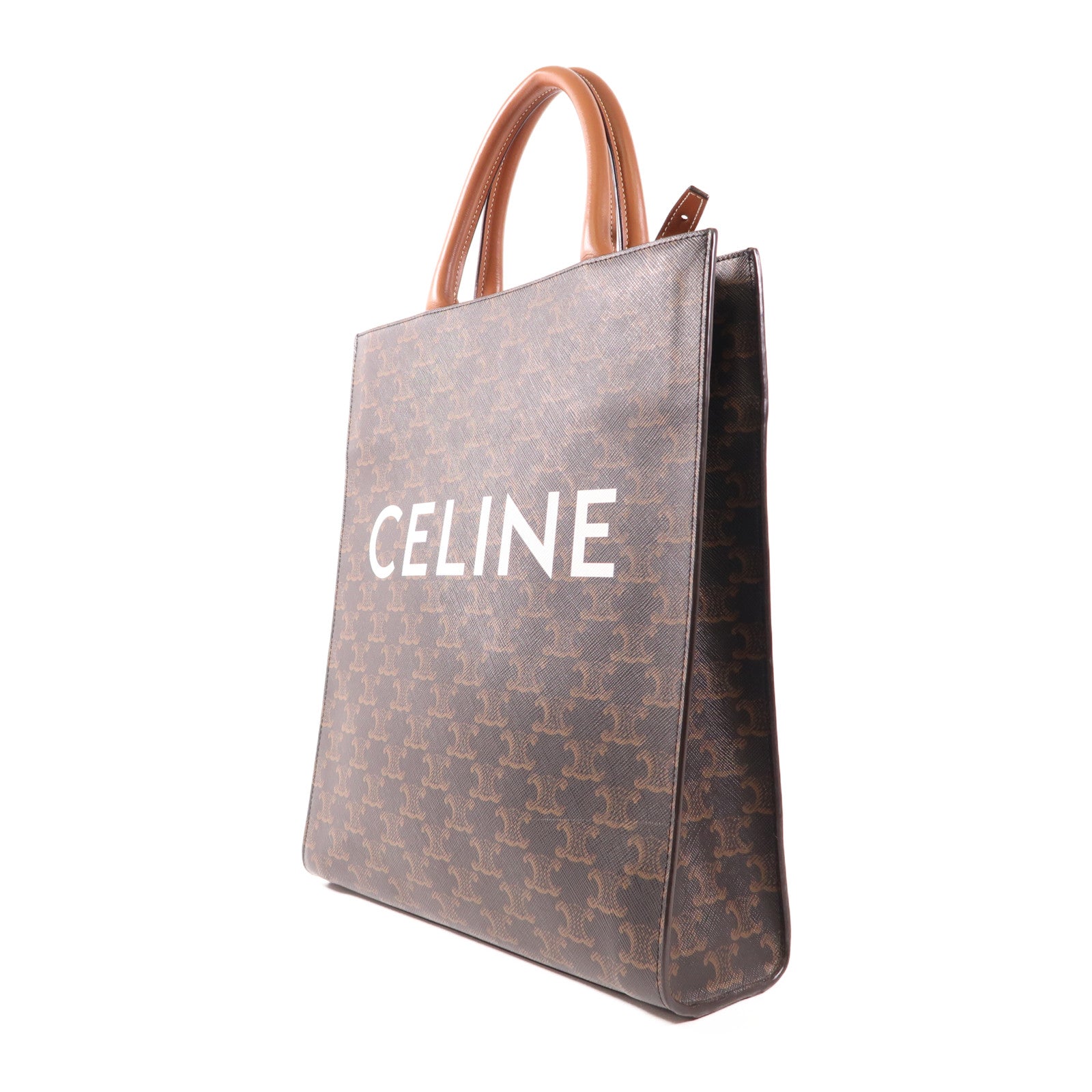 CELINE 塗層帆布Cabas Triomphe金扣手挽肩背兩用袋