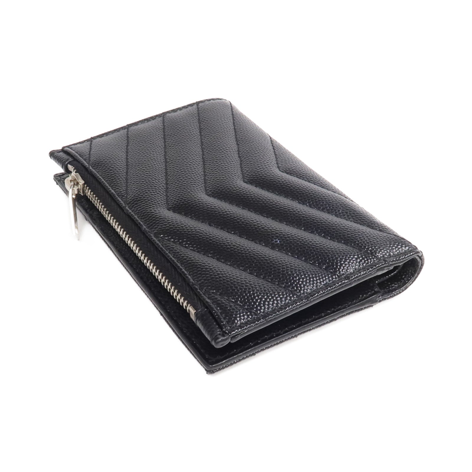 SAINT LAURENT 牛皮皮革Wallet銀扣錢包