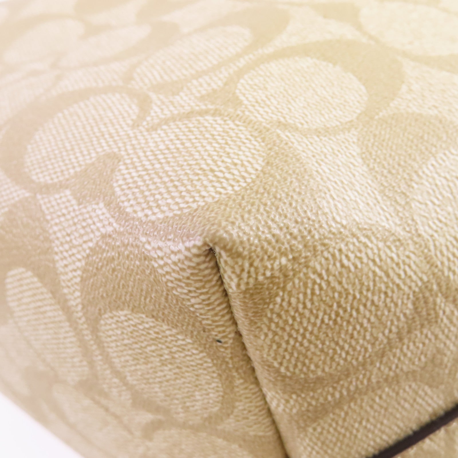 COACH 塗層帆布Tote Bag手挽袋米色