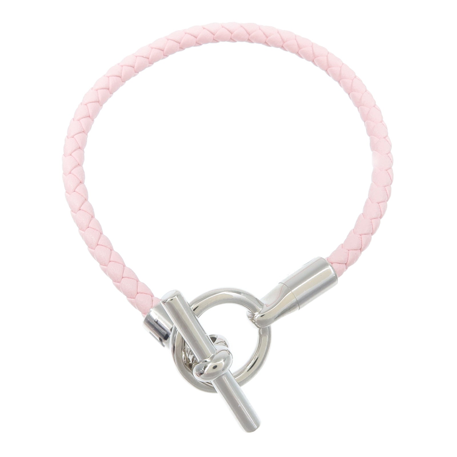 HERMES Swift皮革Glenan Bracelet手帶Rose Sakura