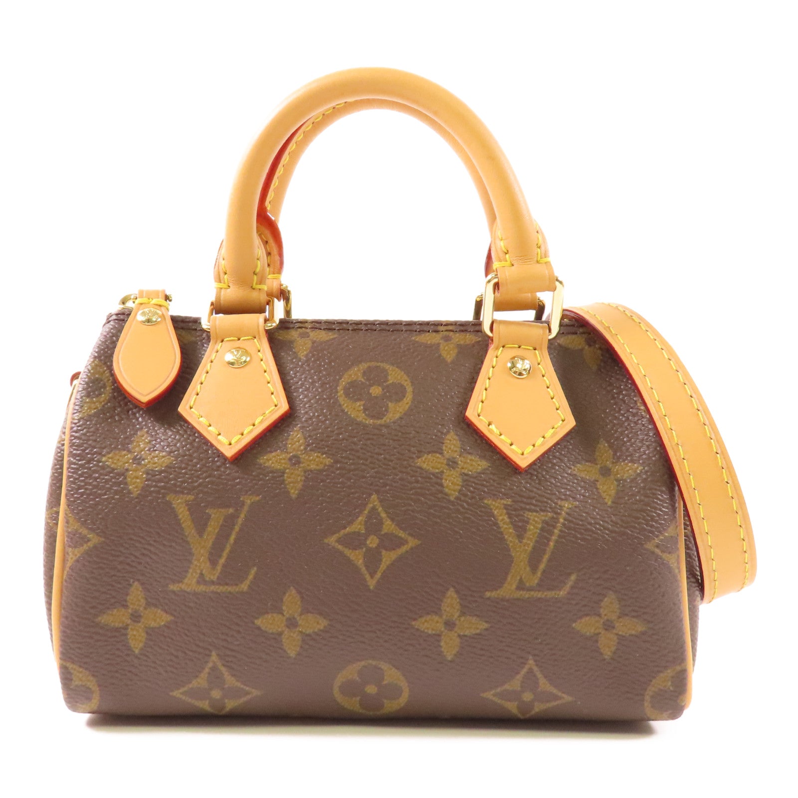 LOUIS VUITTON Monogram Nano Speedy金扣手挽肩背兩用袋