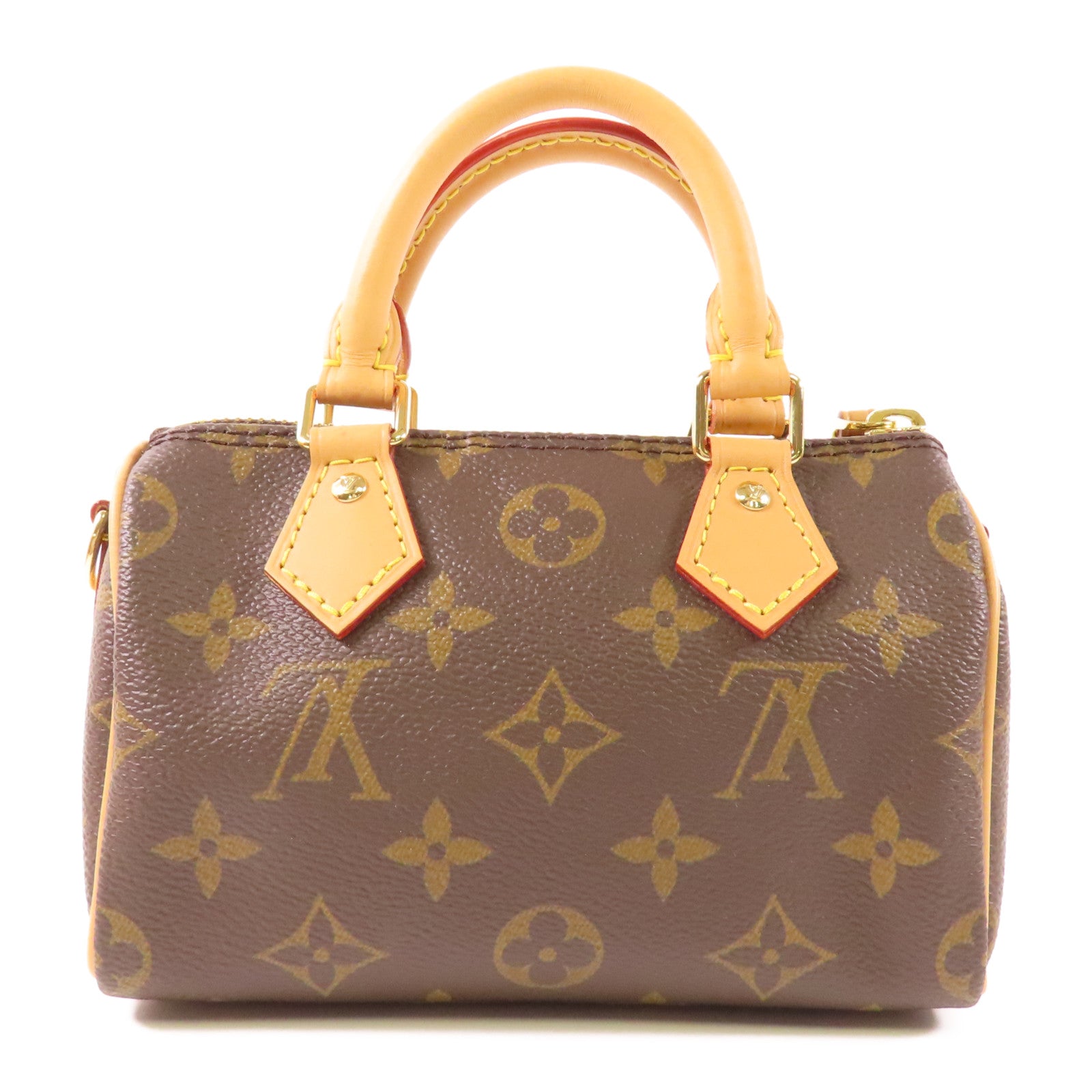 LOUIS VUITTON Monogram Nano Speedy金扣手挽肩背兩用袋