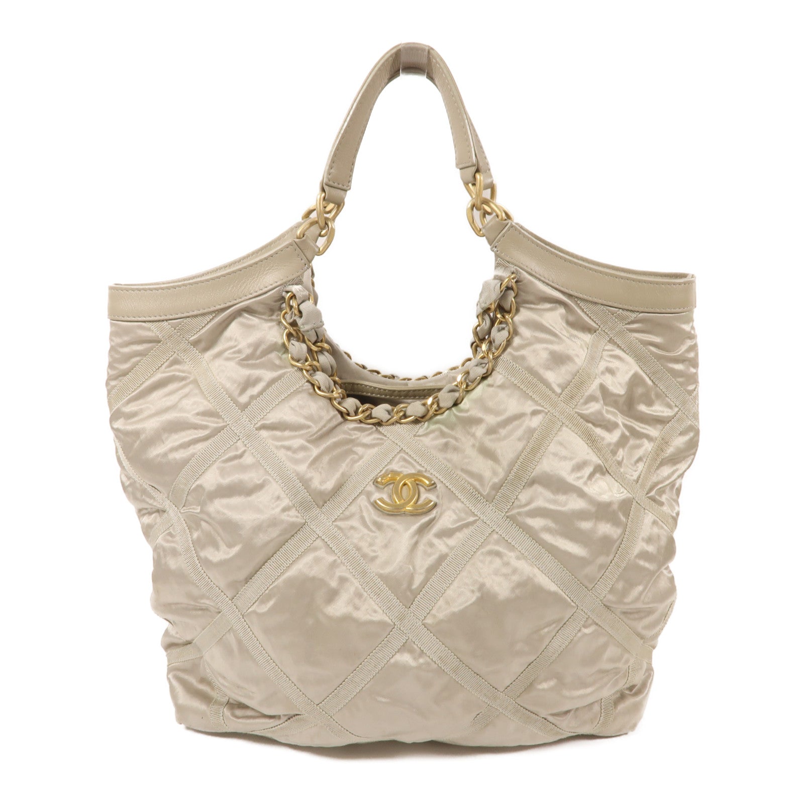 CHANEL 尼龍Chain Shoulder金扣手挽肩背兩用袋