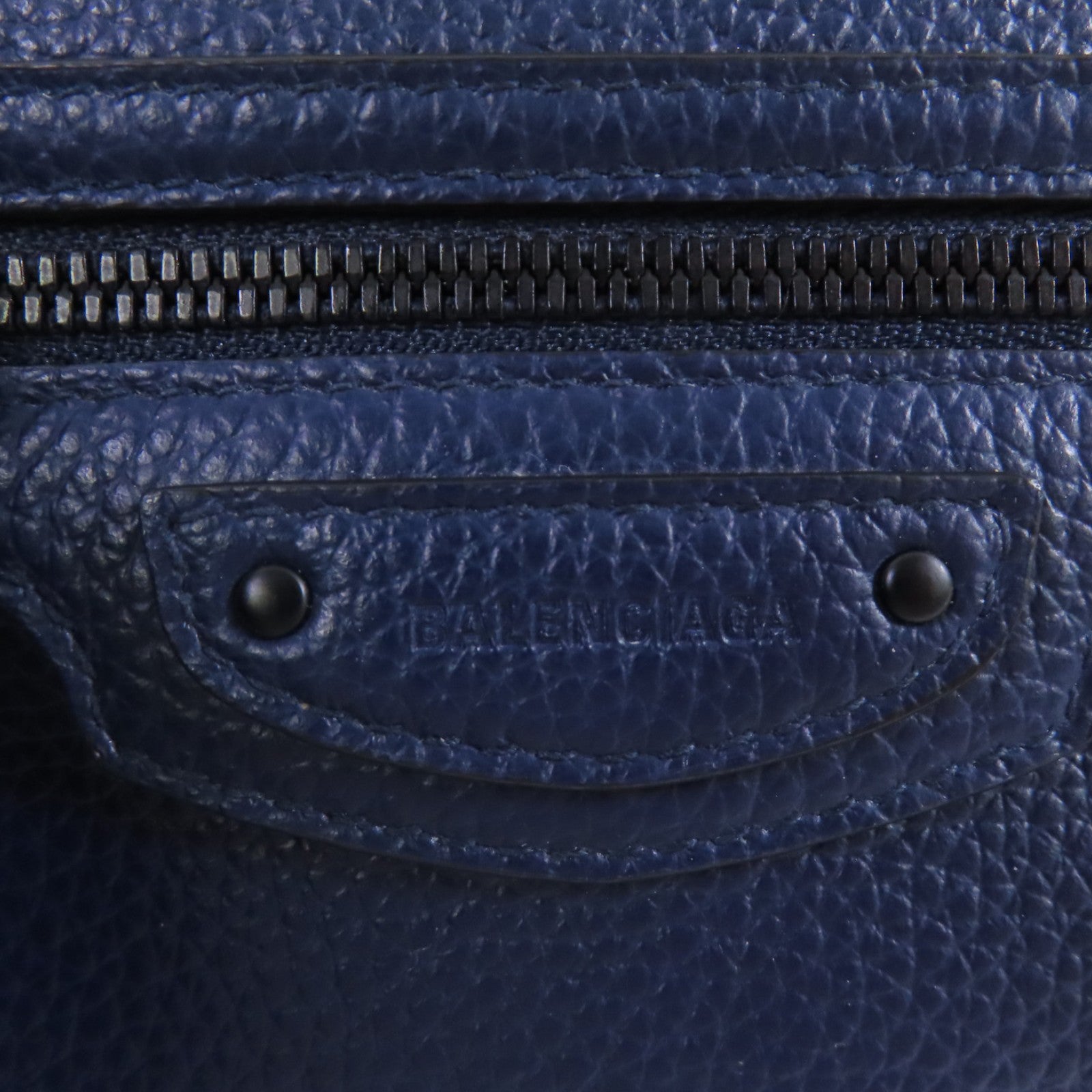 BALENCIAGA Card Case Card Holder Blue 640110 Calfskin Leather