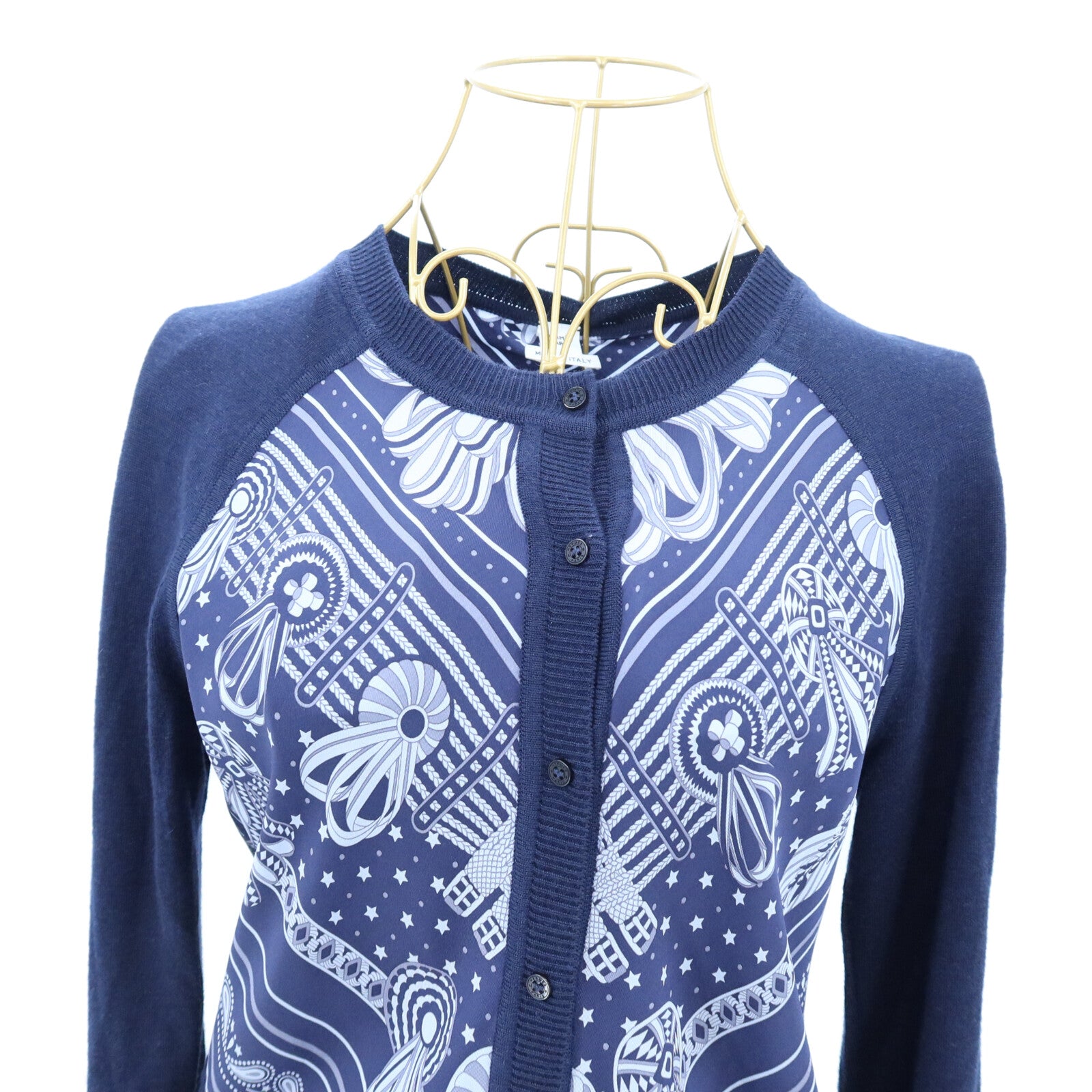HERMES Silk/Cashmere Twillaine Cardigan針織