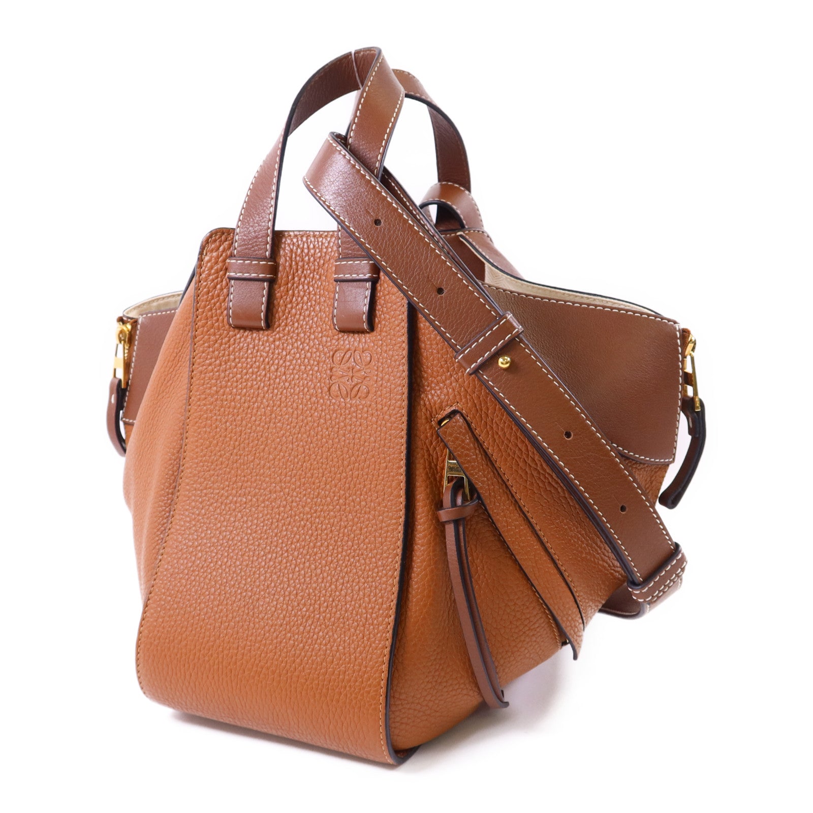 LOEWE 牛皮皮革Hammock Small金扣肩背袋