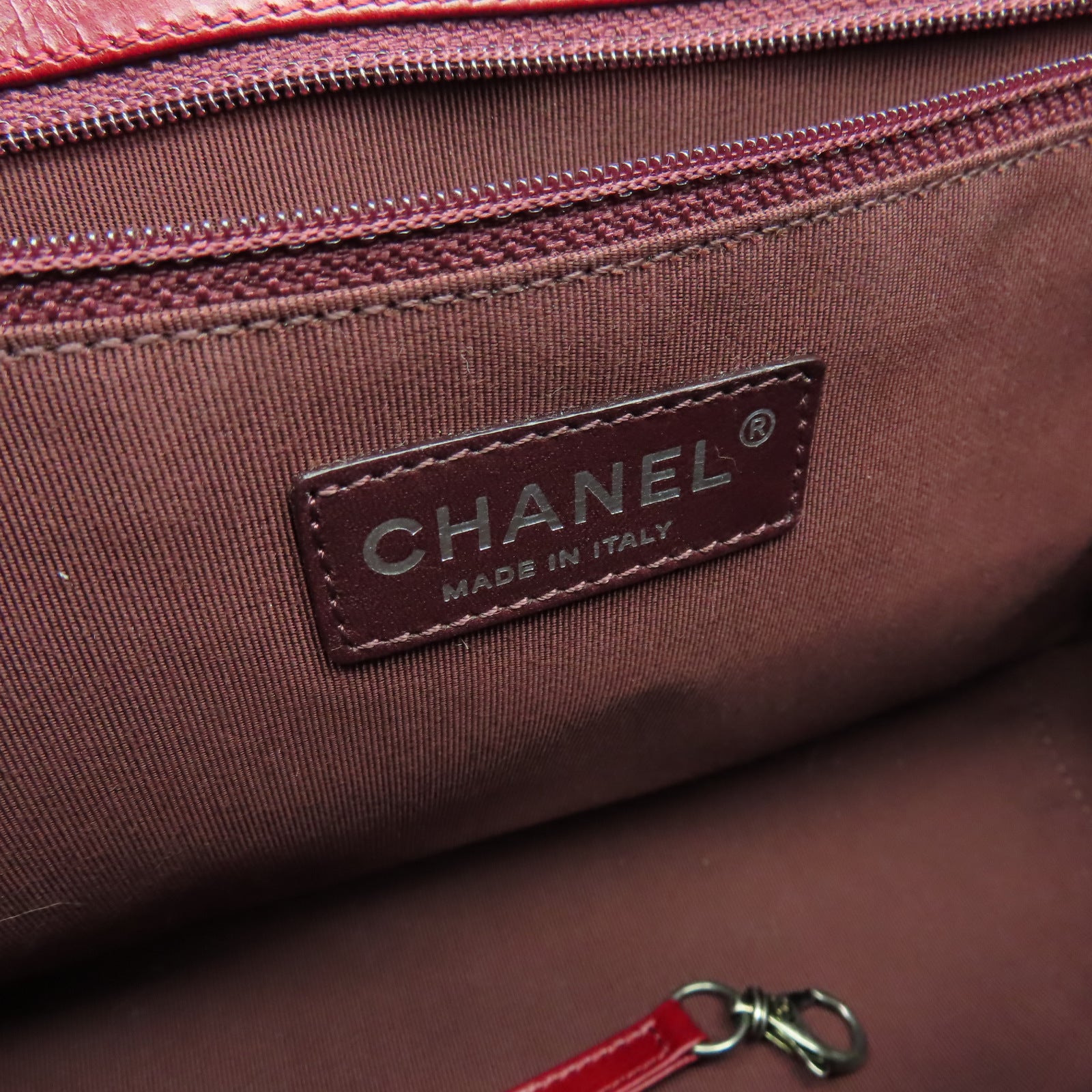 CHANEL 【激減優惠】菱格牛皮皮革Chain Shoulder金扣鏈帶肩背袋紅色