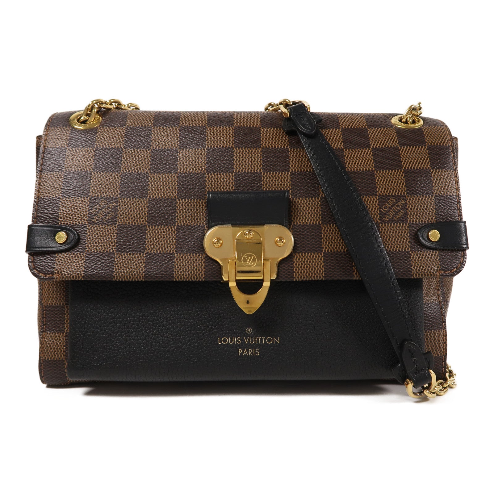 LOUIS VUITTON Damier Vavin金扣鏈帶肩背袋