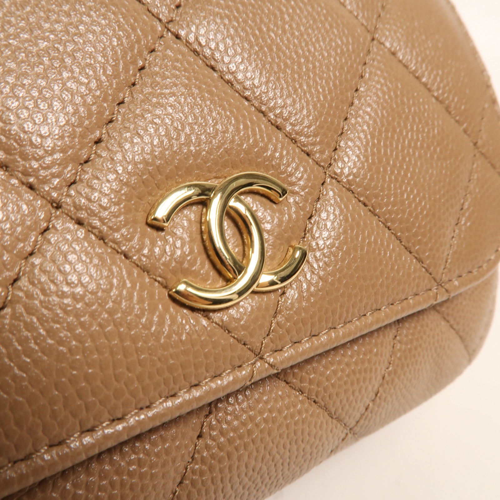 CHANEL 牛皮皮革Chain Shoulder金扣鏈帶肩背袋