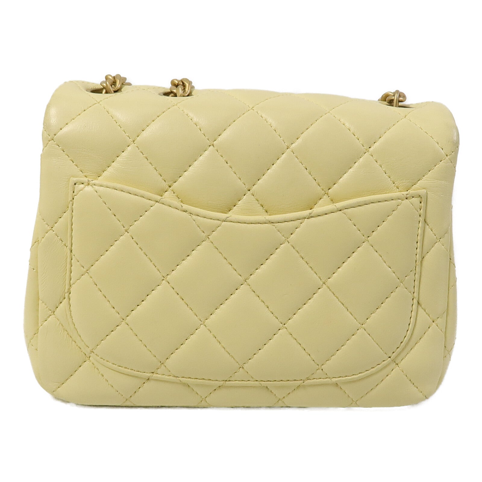 CHANEL 【激減優惠】羊皮皮革Mini Square Flap鏈帶手挽肩背兩用袋