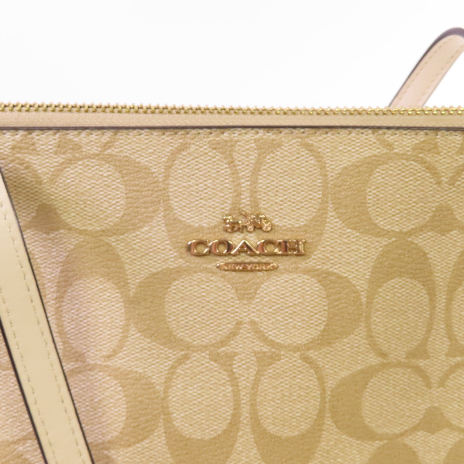 COACH 塗層帆布Tote Bag手挽袋米色