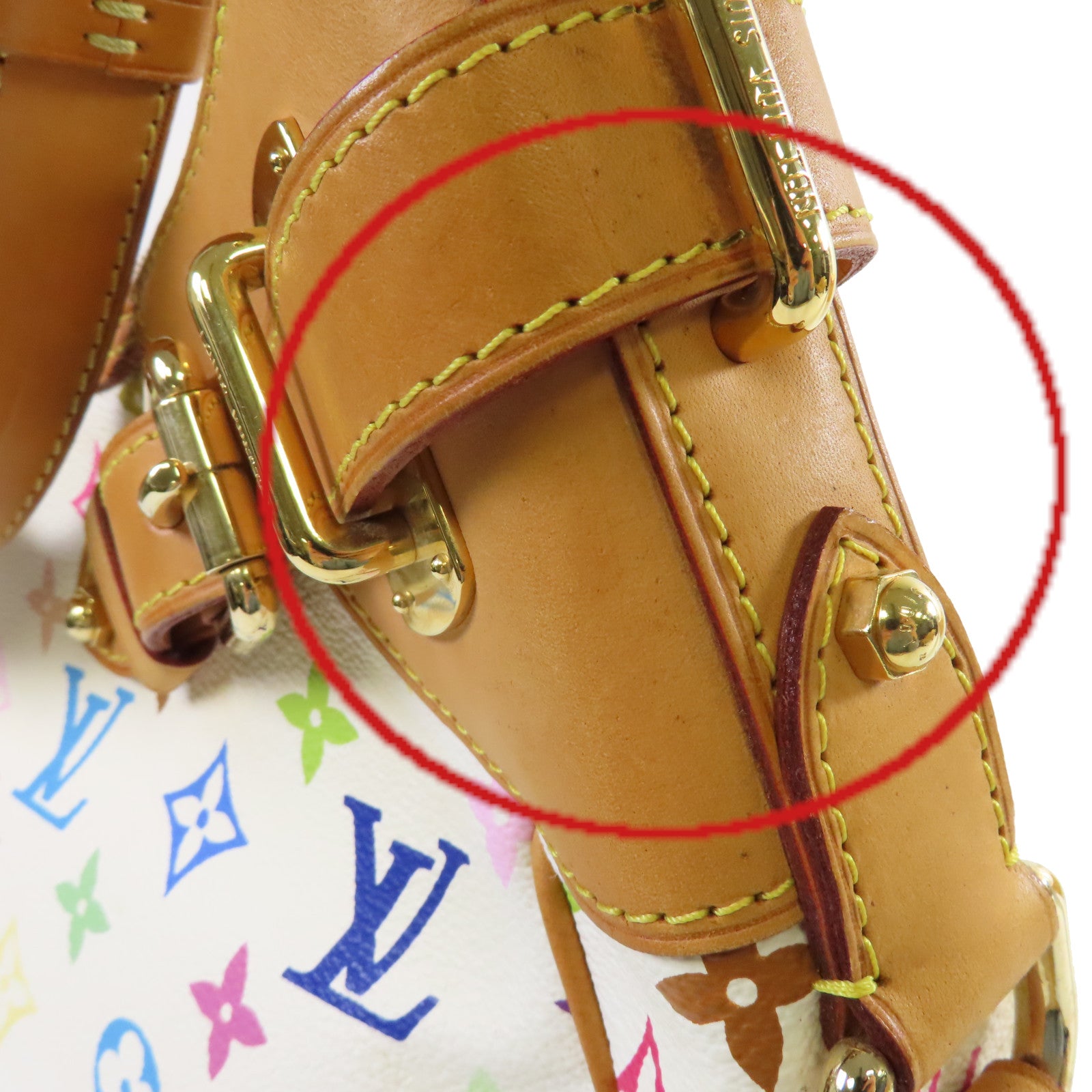 LOUIS VUITTON Monogram Multicolore Greta Shoulder Bag金扣肩背袋白色/彩色
