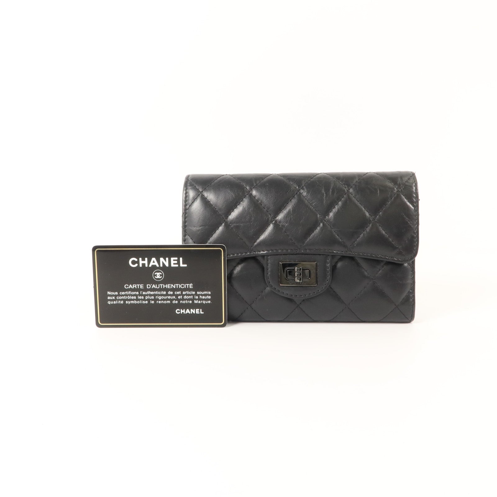 CHANEL 牛皮皮革2.55 Flap Wallet錢包