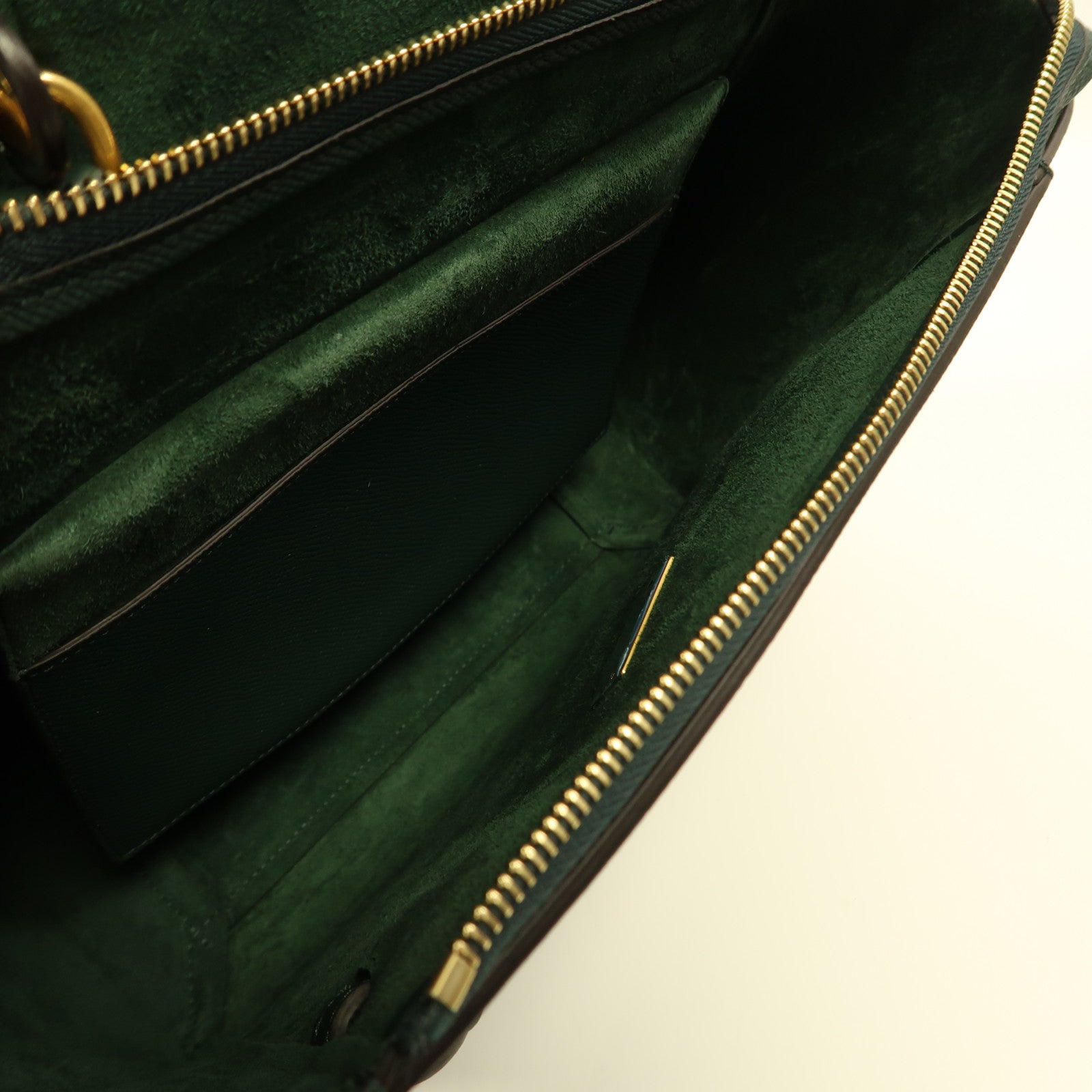 CELINE 牛皮皮革Micro Belt Bag金扣手挽肩背兩用袋綠色