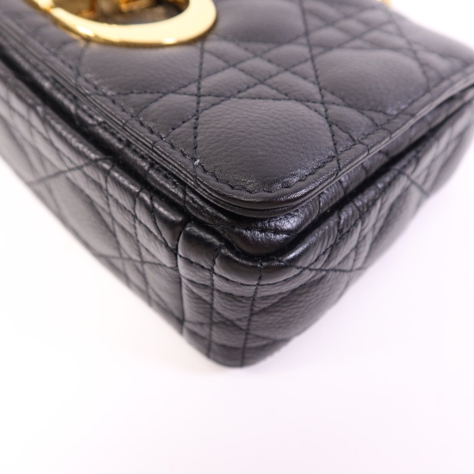 Dior 牛皮皮革Small Caro Bag金扣鏈帶肩背袋