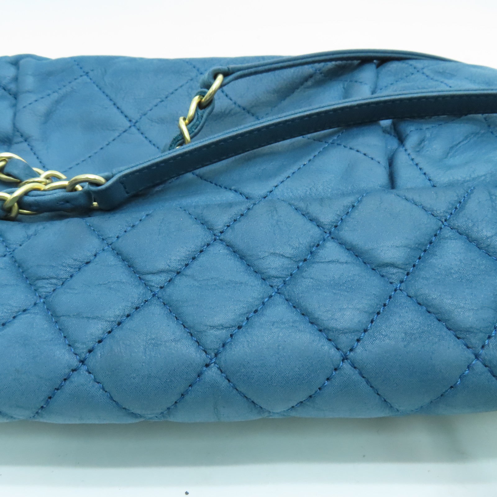 CHANEL 【激減優惠】牛皮皮革Chic Quilt Flap Bag金扣肩背袋藍色