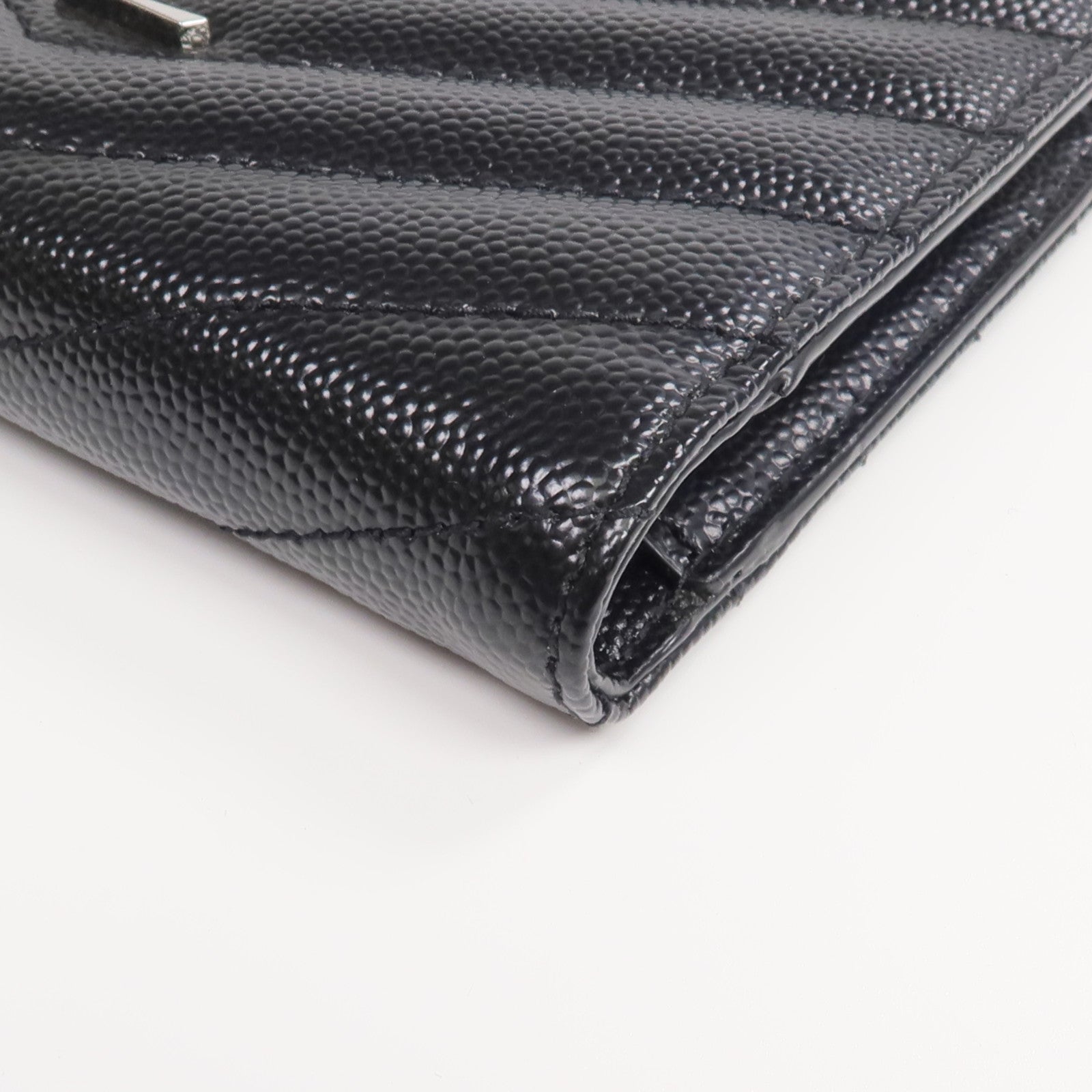 SAINT LAURENT 牛皮皮革Wallet銀扣錢包
