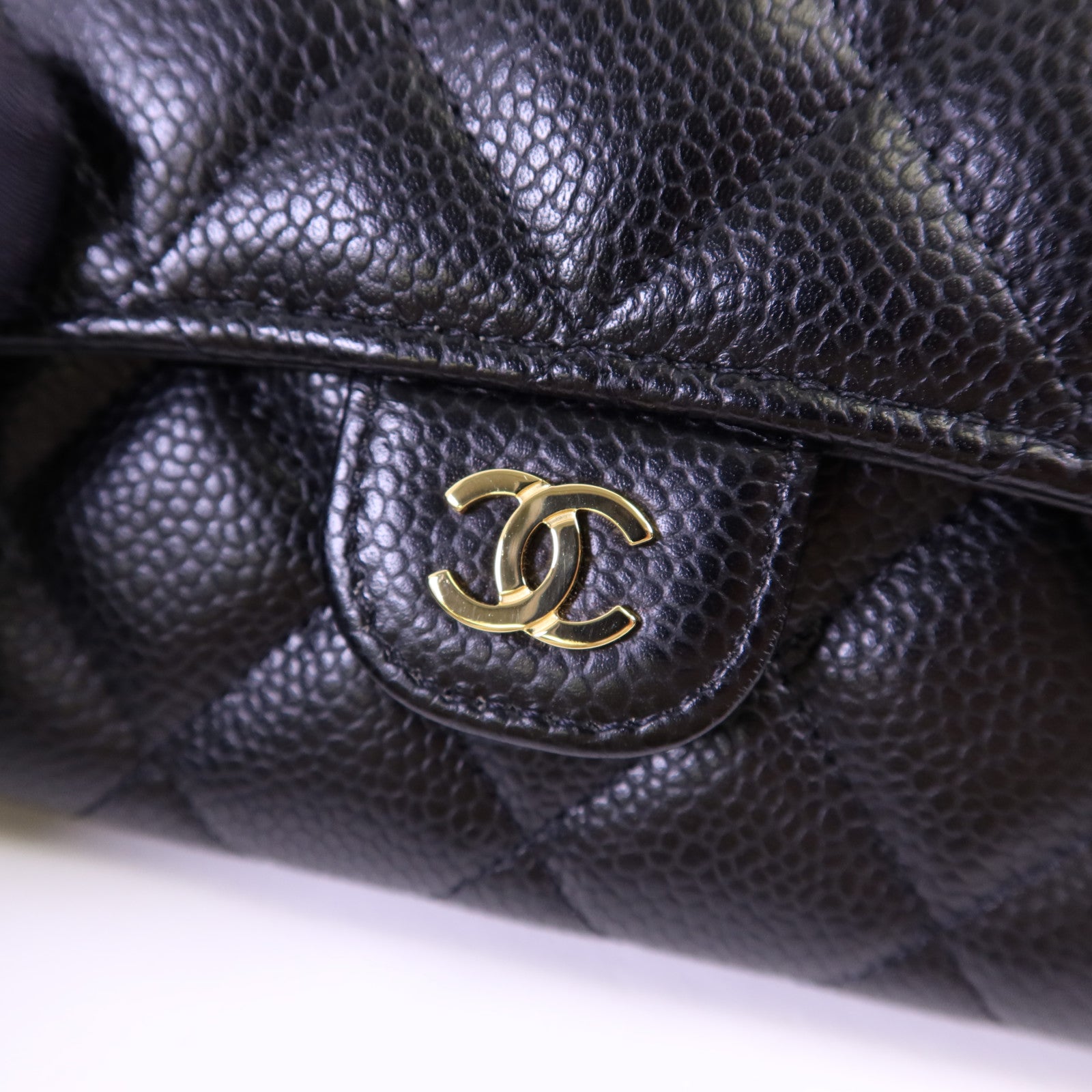 CHANEL 牛皮皮革Classic Long Flap Wallet金扣長錢包