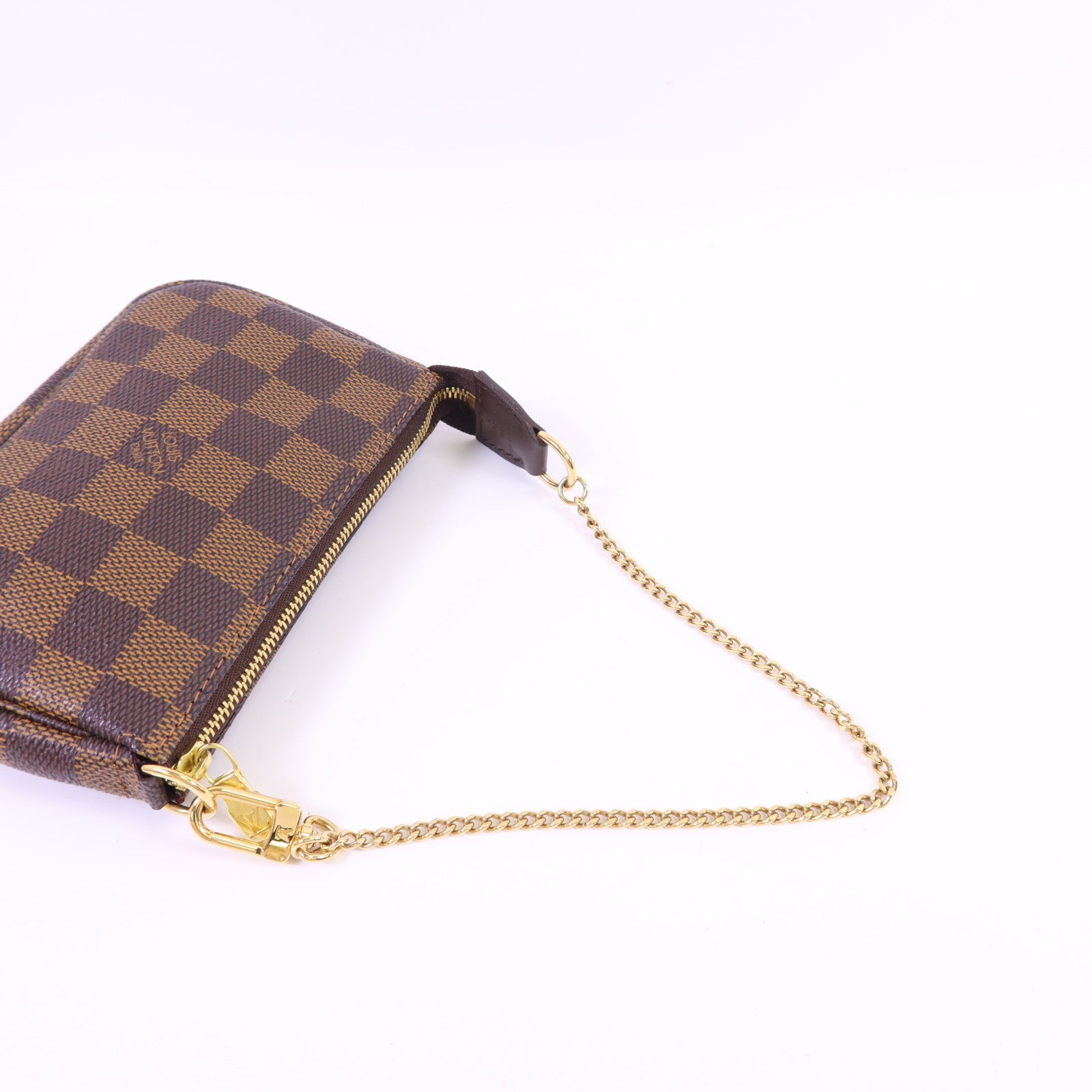 LOUIS VUITTON Damier Mini Pochette Accessoires金扣手挽袋