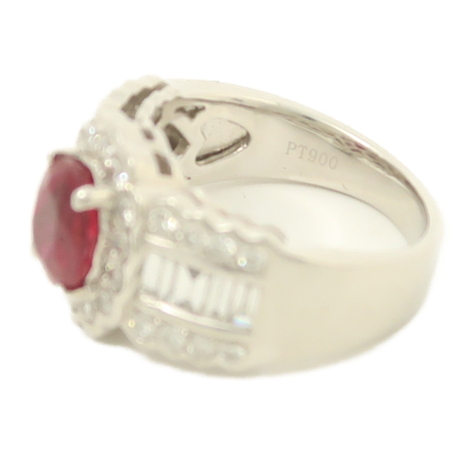 JEWELRY 【激減優惠】PT900鉑金Ruby Diamond Ring鑽石戒指US#6