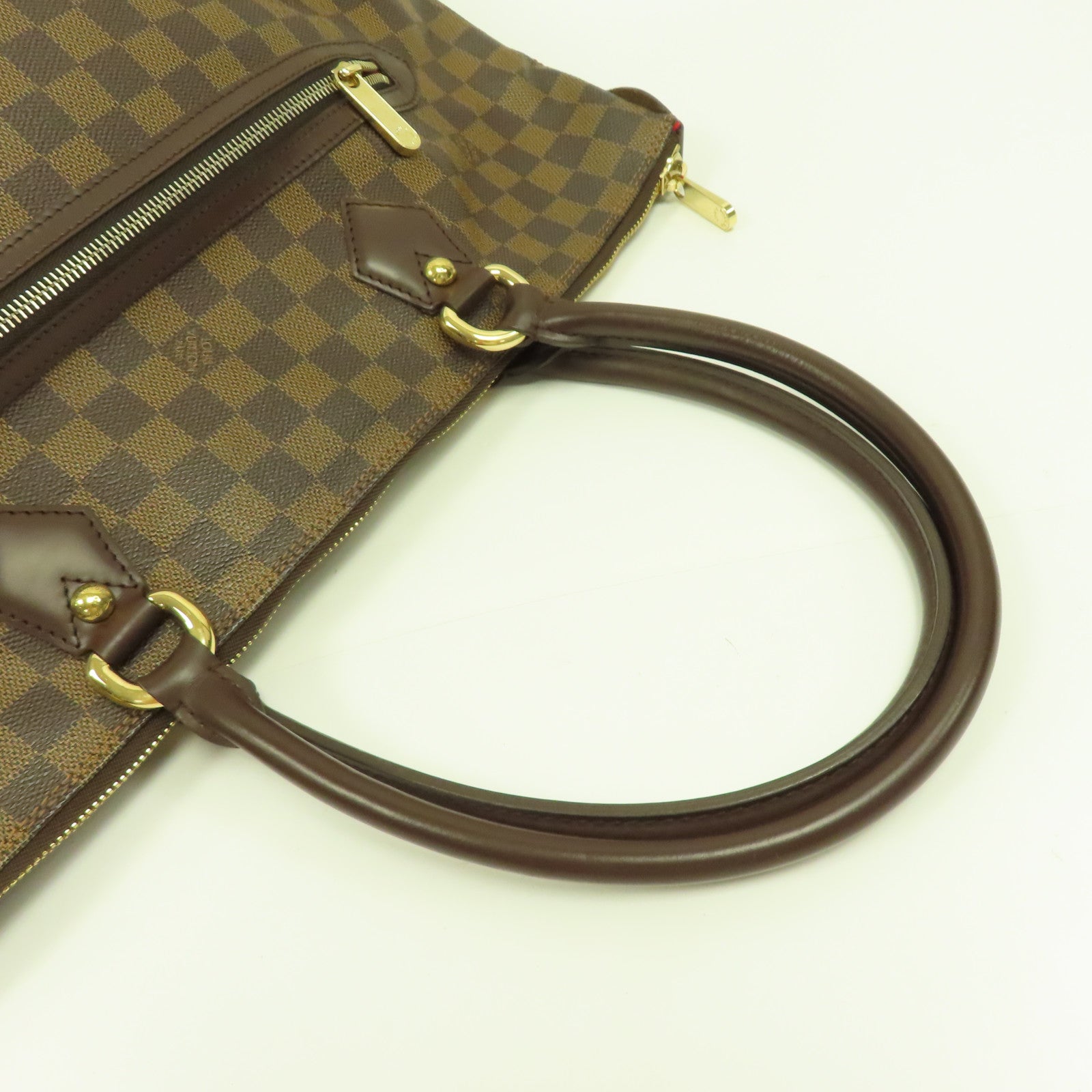 LOUIS VUITTON Damier Saleya GM金扣手挽袋啡色