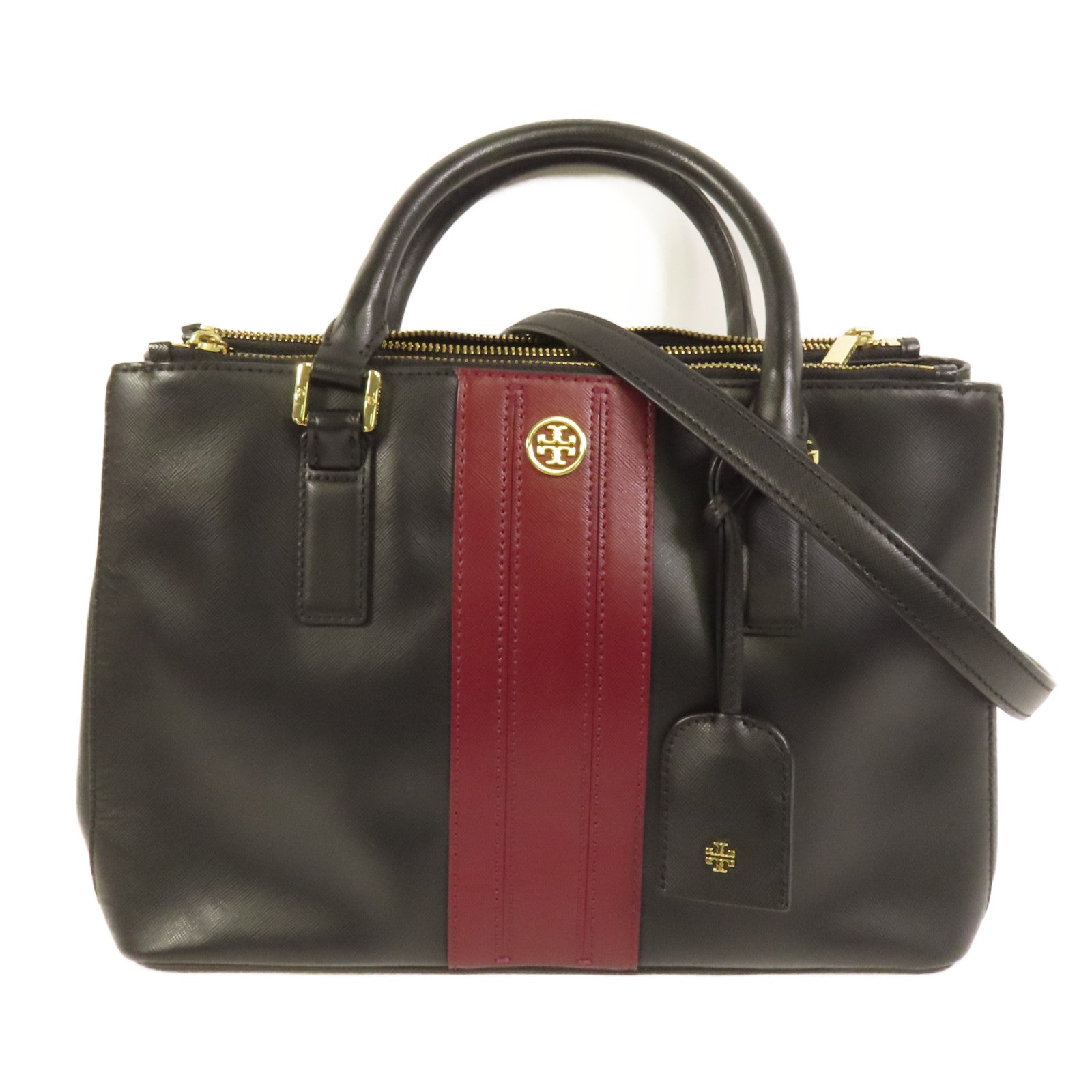 Tory Burch 牛皮皮革Robinson Double Zip Tote金扣手挽肩背兩用袋