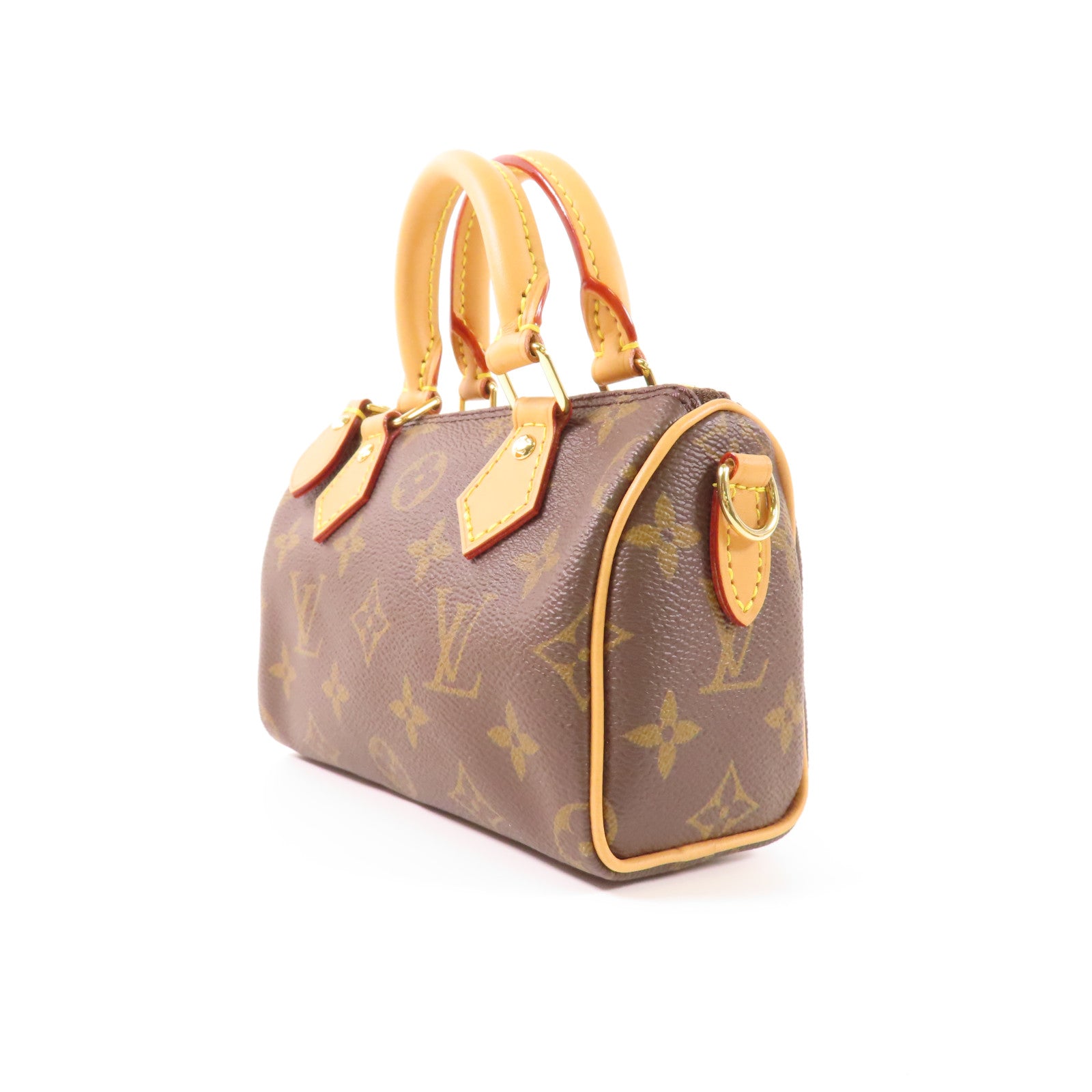 LOUIS VUITTON Monogram Nano Speedy金扣手挽肩背兩用袋