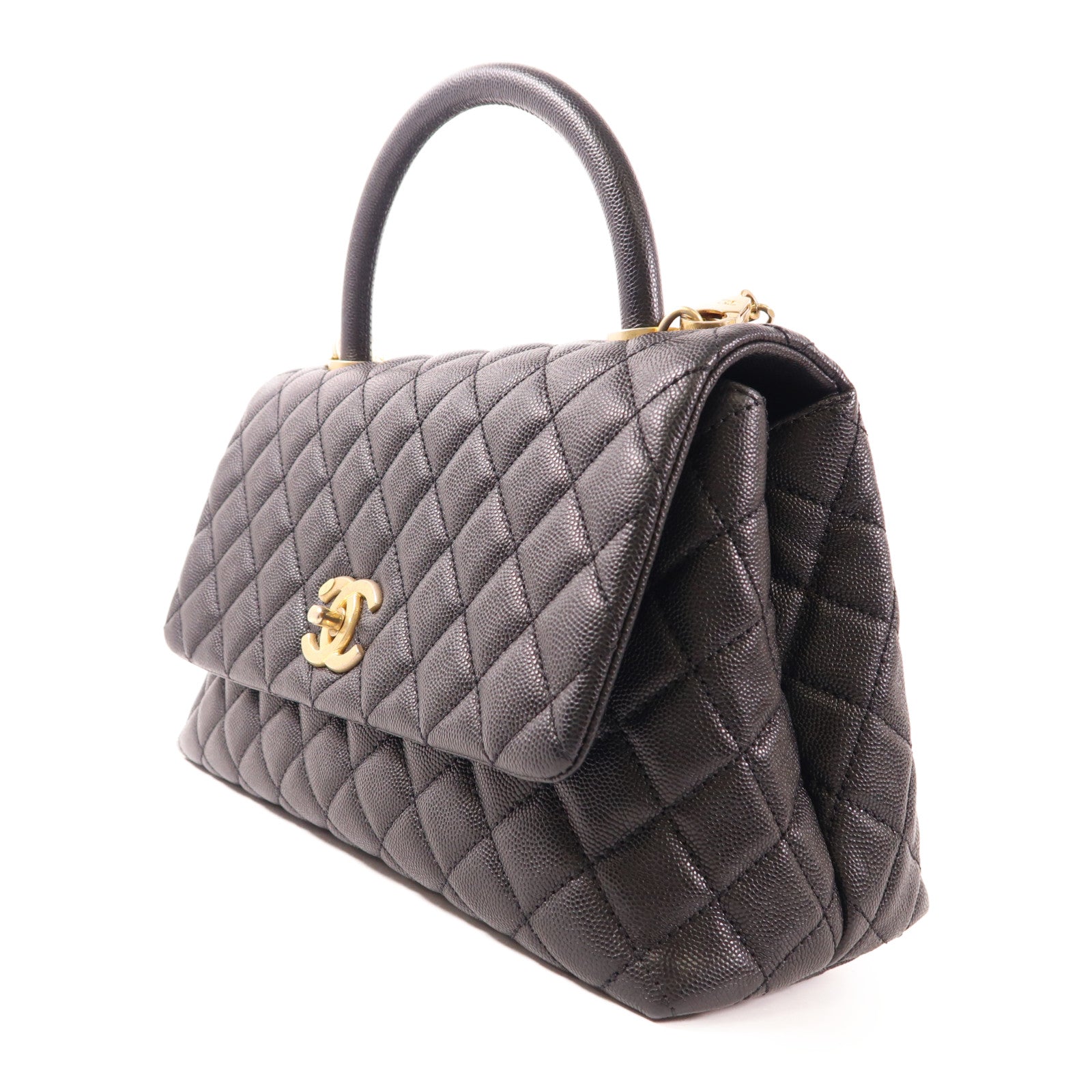 CHANEL 牛皮皮革CoCo Handle金扣鏈帶肩背袋