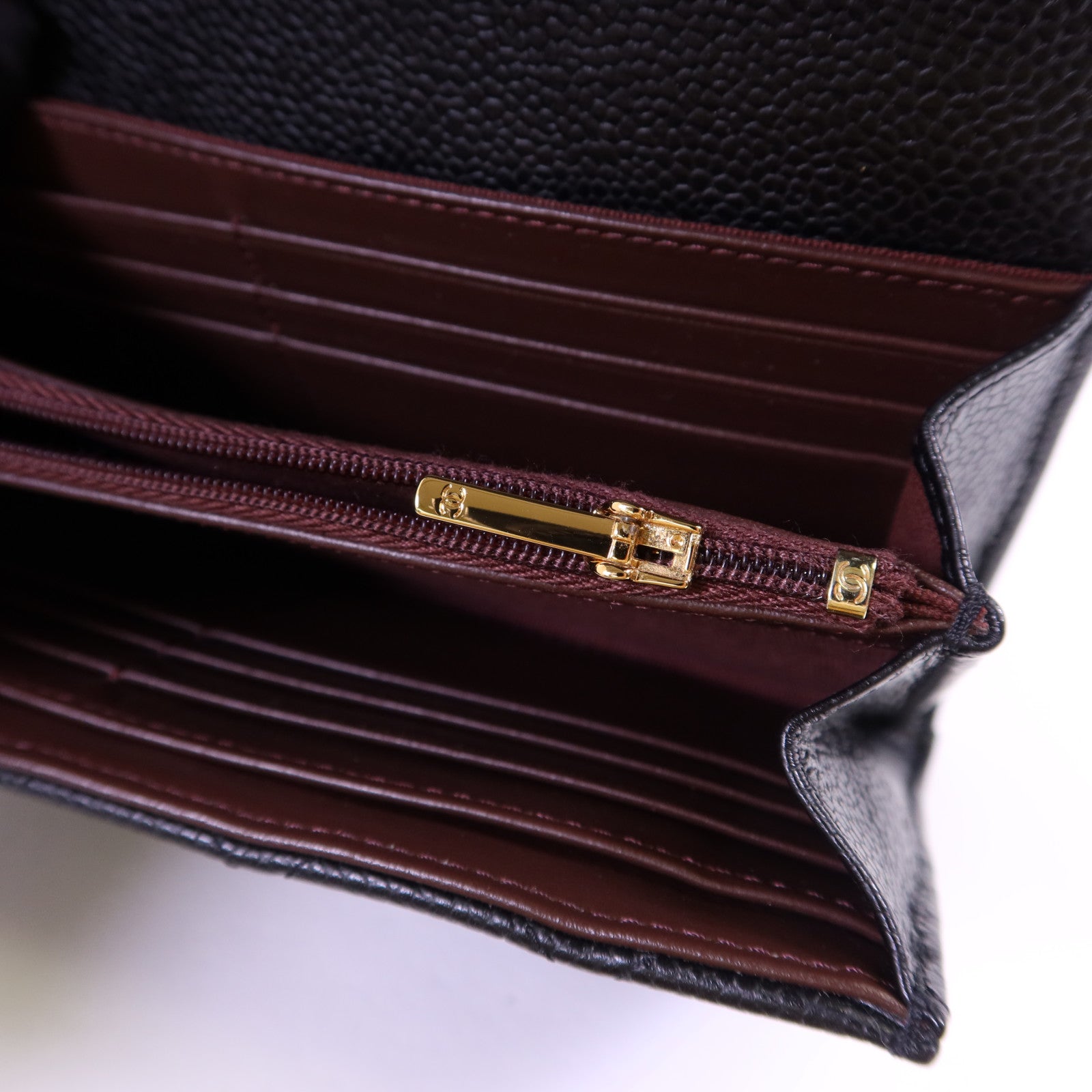 CHANEL 牛皮皮革Classic Long Flap Wallet金扣長錢包