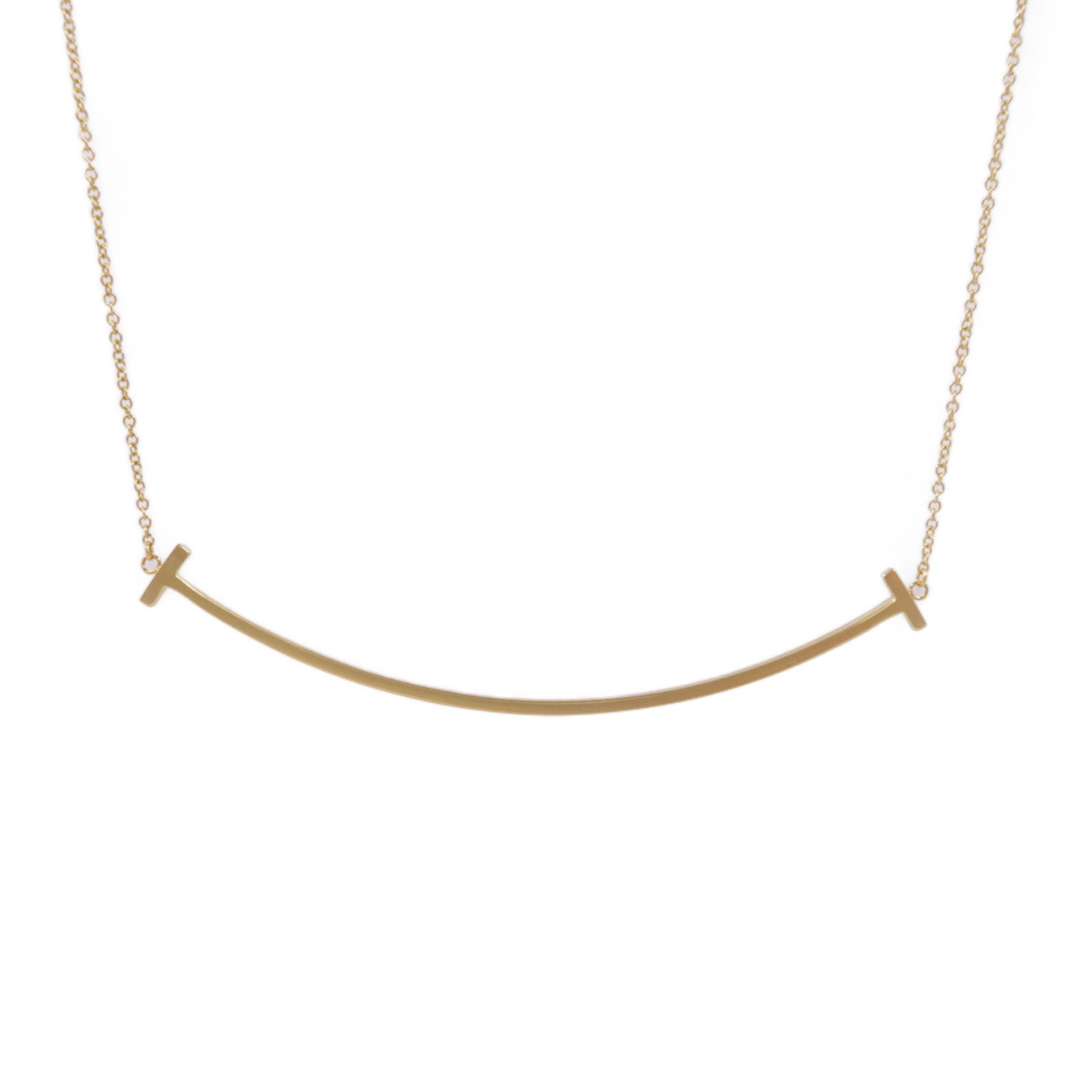 TIFFANY＆CO 18K黃金T Smile Necklace項鍊