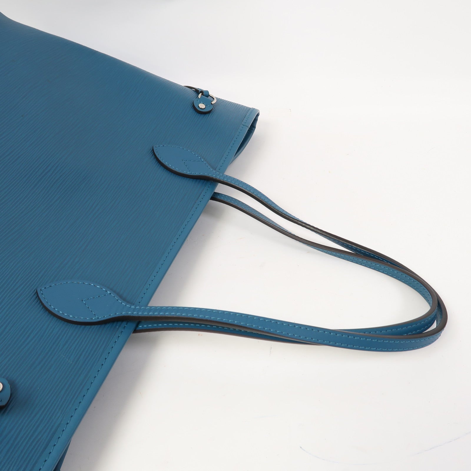 LOUIS VUITTON Epi Neverfull MM銀扣肩背袋湖水綠色